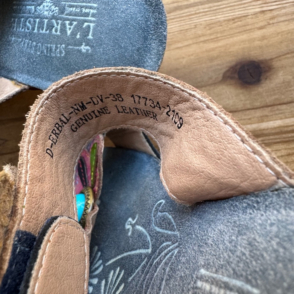 L’ARTISTE Leather Rossie Sandals 38 - Picture 9 of 11